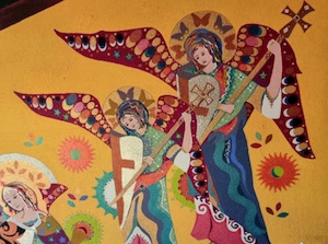 Painting of Warring Angels by Suze Overbeck